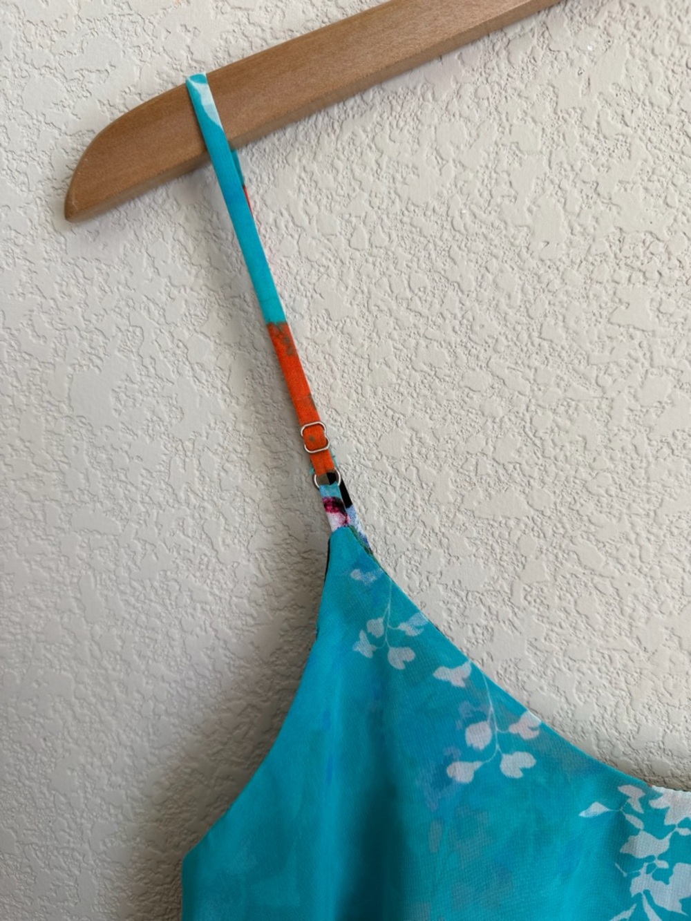 Arden B Floral Chiffon Layered Cami Crop Top Teal Pink Size Small Y2K Retro Blue - Picture 12 of 13